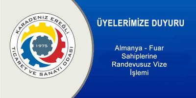 Almanya - Fuar Sahiplerine Randevusuz Vize İşlemi