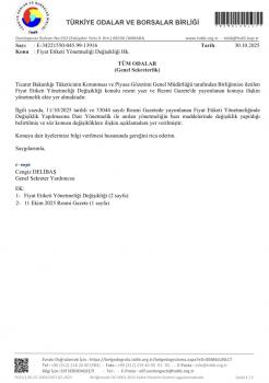 Fiyat Etiketi Yönetmeliği Değişikliği Hk.