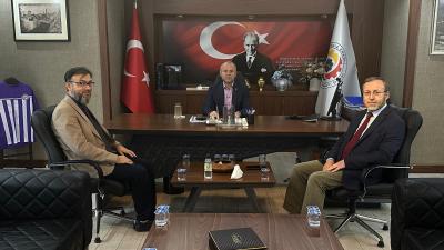 KDZ. EREĞLİ MÜFTÜ VEKİLİ ŞUBE MÜDÜRÜ RAMAZAN DEMİREL VE İLÇE VAİZİ MURAT DEMİREL BAŞKAN KELEŞ'İ ZİYARET ETTİ