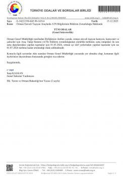 Orman Emvali Taşıyan Araçlarda ATS Bilgilerinin Bildirim Zorunluluğu Hakkında