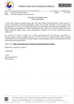 Yerli Malı Tebliğ Firma Webinarı Hk.