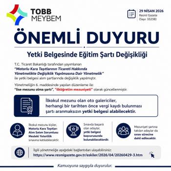 Yetki Belgesinde Eğitim Şartı Düzenlemesi Hakkında